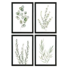 Botanical Watercolor Prints Sign Sage Green Eucalyptus Wall Decor 11x16 Inch ...