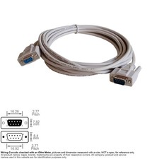 Cable Serial RS-232 DB9 DB 9-Pin Female Male RS232 15FT Extension