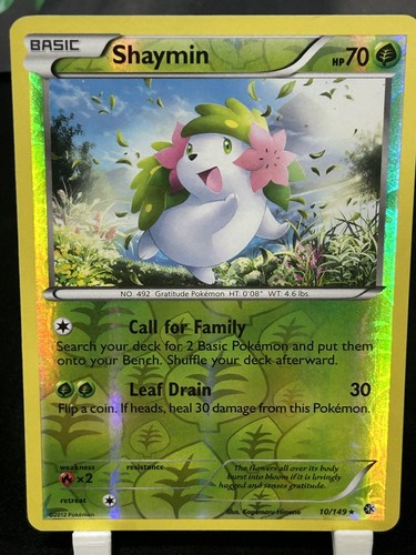 Shaymin 10/149 Reverse Holo Boundaries Crossed 2012 Pokemon Card LP