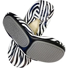 NEW Storehouse Foldable Leather Ballet Zebra Flats - Shoes Size 7