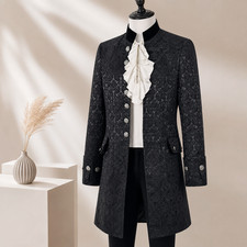 Men's Steampunk Medieval Tailcoat Jacket Gothic Victorian Costume Coat Outfit