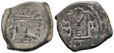 Byzanz Follis Maurice Tiberius 582-602 Constantinople 688/2F H7