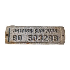 Railwayana British Railways BD 50329B Alloy Railway Plate  10" X 3.25"