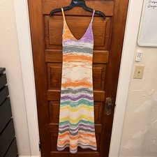 Zara Multicolor Knit Maxi Sweater Sleeveless Dress sz S NWT's