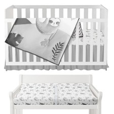 Neutral Baby Crib Bedding Set Boy 28"x52", 8" Deep Pocket - 5 pcs Baby Beddin...
