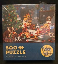Cobble Hill 500 Piece Puzzle 2022 Christmas Party Puppies Dogs Sealed NEW