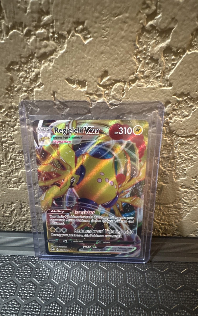 regieleki pokemon card price V - 057/195 Ultra Rare Colorless Targeted Bolt Discard 2 Lightning Energy from this Pokmon Pokemon Regieleki VMAX (Rainbow