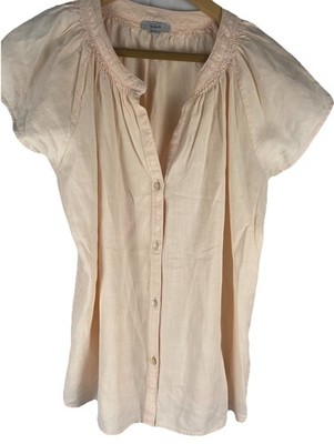 Rails Vintage Smocked Blouse Soft Peach Color Size Small Cottage Feminine