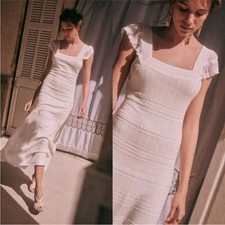 Sezane Isabelle White Midi Dress