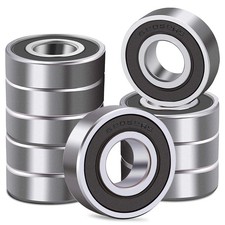 10 Pcs 6205-2RS Double Rubber Seal Bearings 25x52x15mm, Pre-Lubricated and St...