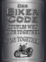 Holzschild 40X30 Cm Motorrad Biker Code Stay Ride Together Deko Geschenk Holz Sc