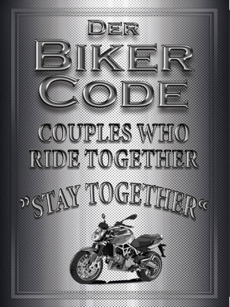 Holzschild 40X30 Cm Motorrad Biker Code Stay Ride Together Deko Geschenk Holz Sc-image