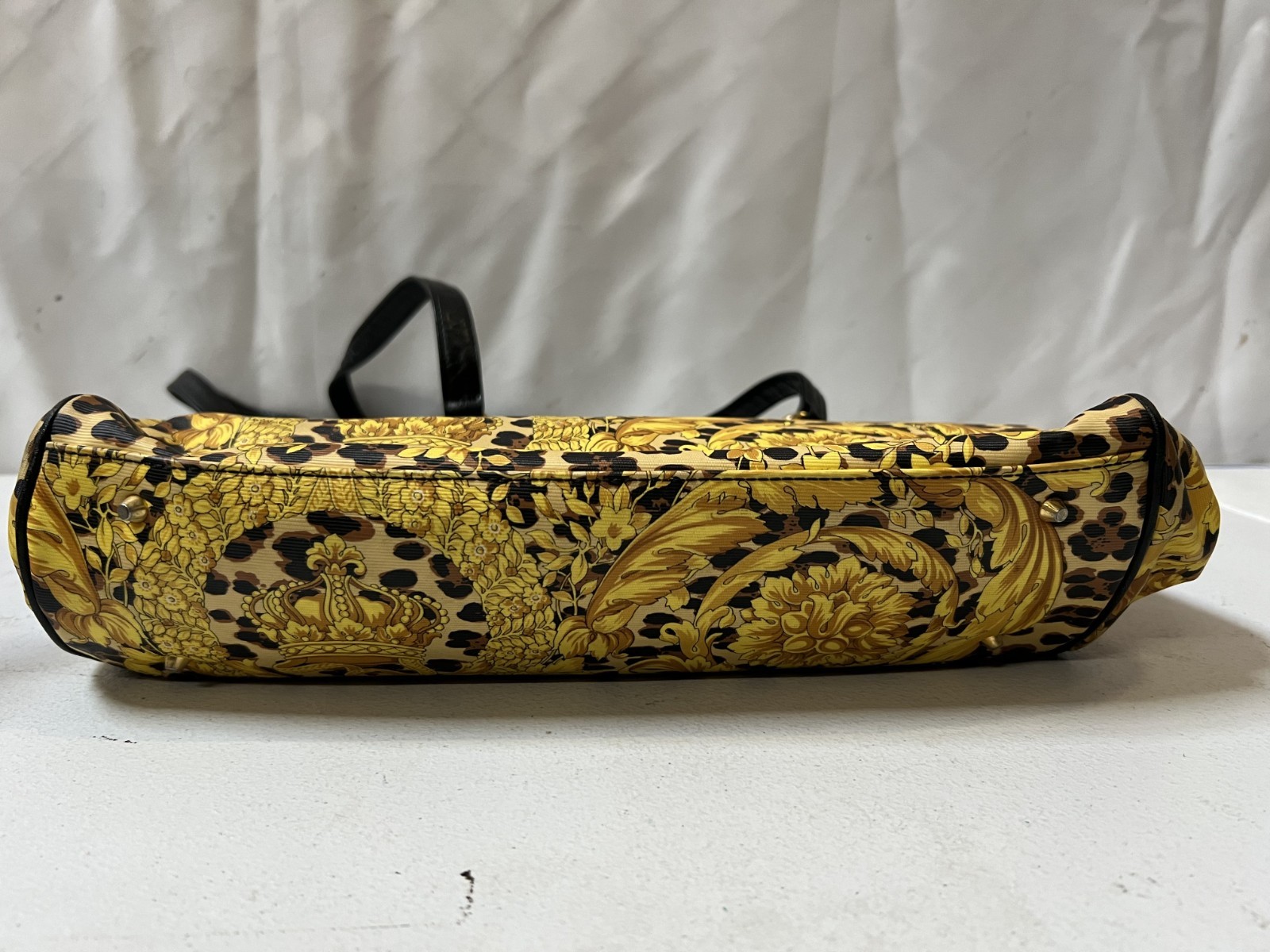 VERSACE LEOPARD PATTERN YELLOW LEATHER SHOULDER T… - image 3