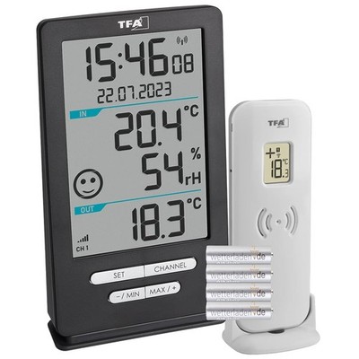 TFA Dostmann Funk-Thermometer XENA HOME, 30.3074.10, für Außen und Innen, Raumkl