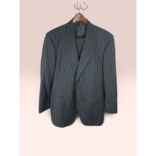 V2 by Versace Pinstripe Suit US 44R Made in Switzerland