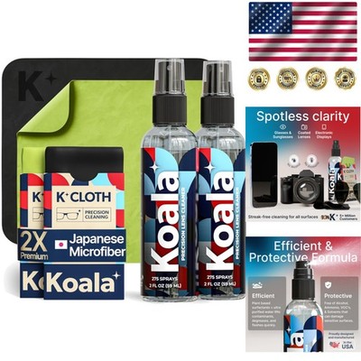 Crystal Clear Vision with Koala Alcohol-Free Lens Cleaner Spray Kit - 4 Pieces