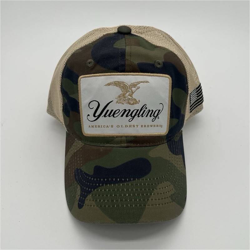 Yuengling Lager & Light Camo Mesh Trucker Snapback Hat Cap America's Oldest