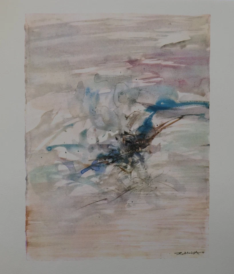 ZAO WOU-KI: Break of the Sea, grabado firmado, 1966 #ARTE CHINO Foto 2 de 4