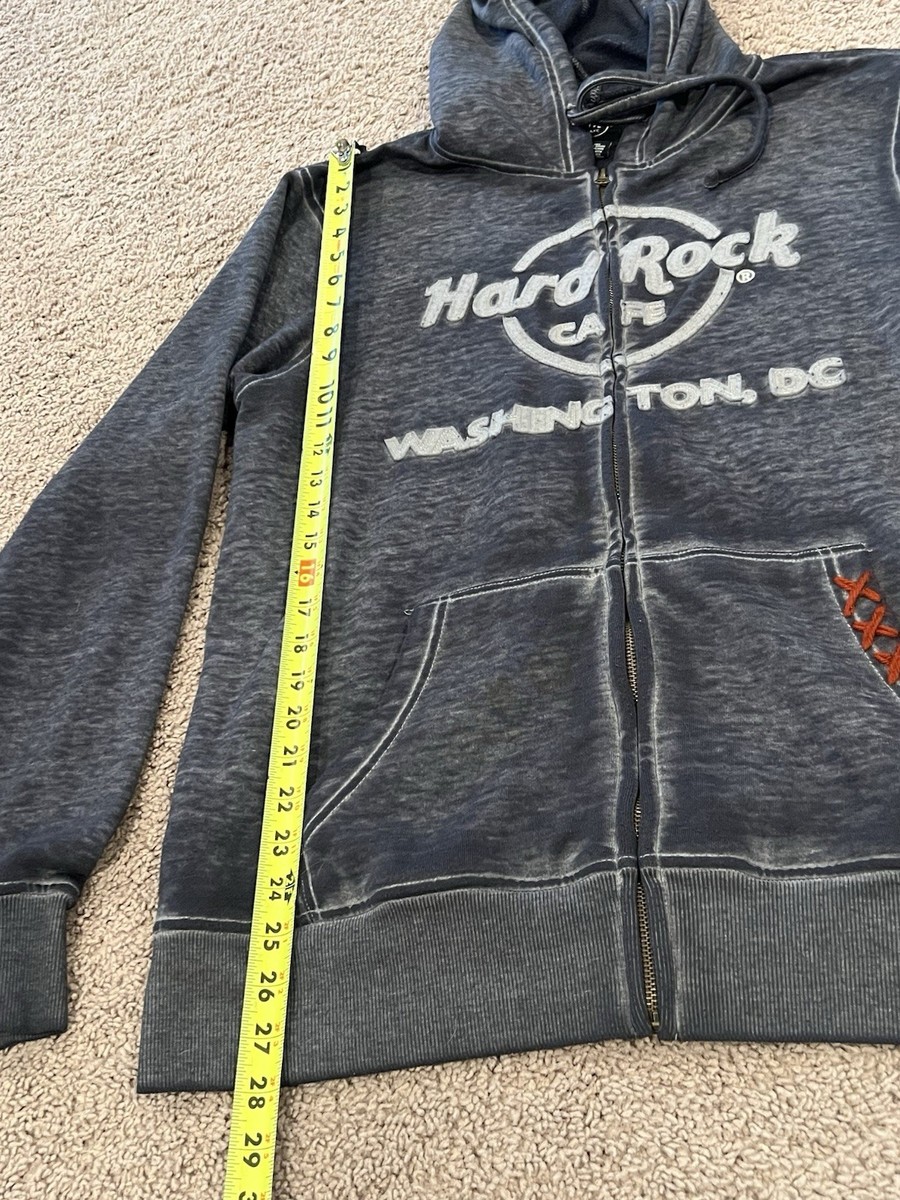 Hard Rock Cafe zip-up Hoodie Distressed 