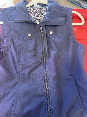 Columbia Sportswear Company Women s Dark Blue Sleeveless Full Zip Vest Size Sm