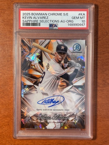 2025 Bowman Chrome Sapphire Kevin Alvarez Sapphire Selections Auto /25 PSA 10