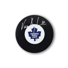 Vincent Damphousse Autographed Toronto Maple Leafs Hockey Puck