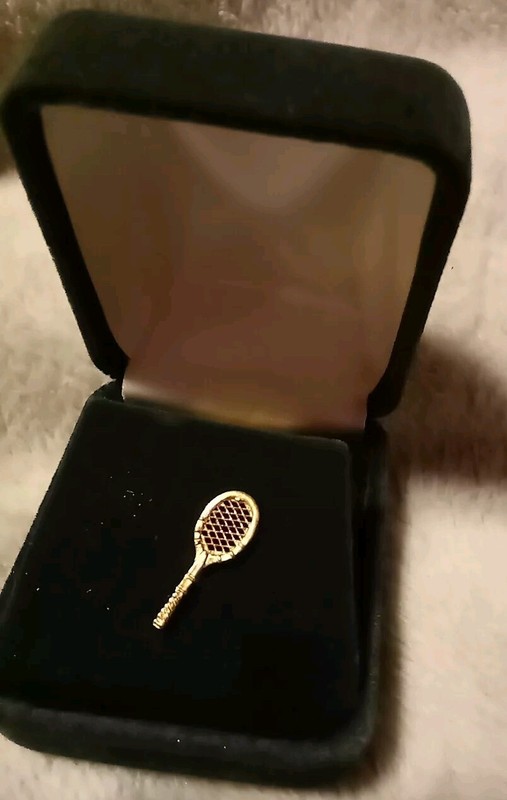  Men Accessories Item Length 3/4” Gold Plated Tennis Racket Tie  Tack