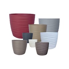 Blumenkübel Pflanzkübel mit untersetzer Welle 3D Blumentopf  7 Größen 10 Farben
