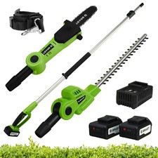 Tagliasiepi telescopico e pulsante alto BRAST | Funzione 2in1 | 2 batterie 20V 4Ah