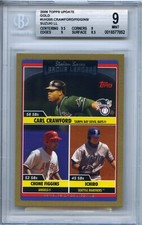 2006 Ichiro/Crawford/Figgins GOLD Topps Update League Leaders Mint 9 /2006