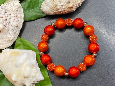 Armband Miracle Beads + Strassperlen Polymer Clay Gr. S-M Magic Beads #1023-5