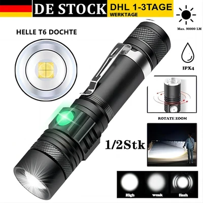 MARKENLOS 1/2x Shadowhawk 80000 Lumen Extrem Hell Taschenlampe Taktische Taschenlampen USB