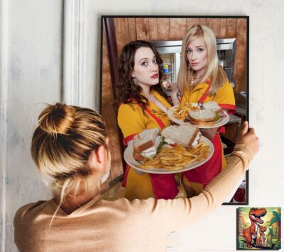 2 Broke Girls Beth und Kat Foto als King Size Poster: 30''x24''