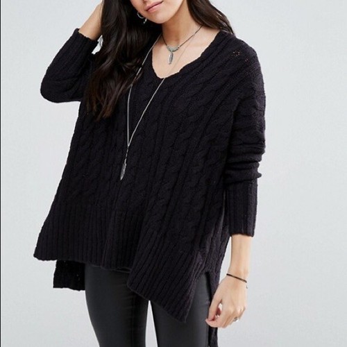 Oversized Cable Knit Sweater XS 