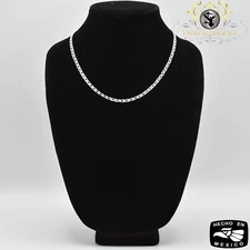 Rombo Chain Double Link Sterling Silver Chain Necklace Plata de Mexico