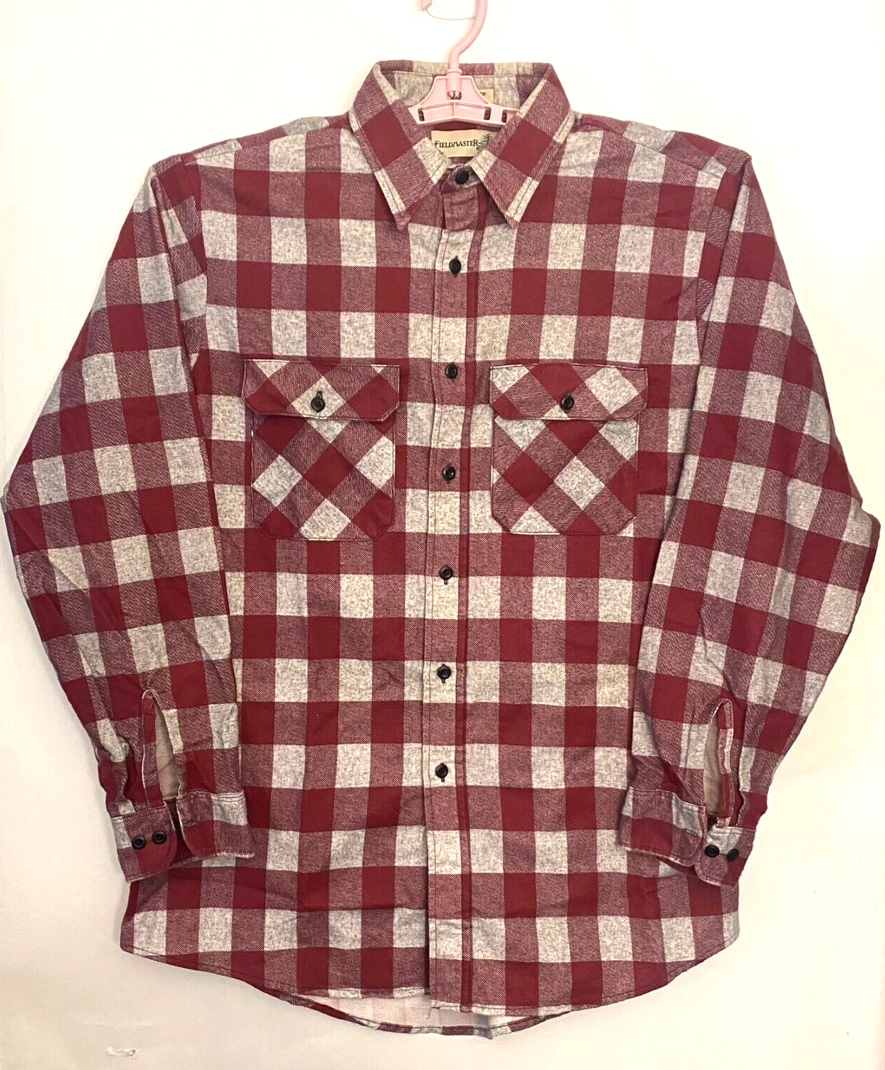 Fieldmaster Button Down Red Checker Shirt Mens Large Tall Long Sleeve Outdoor