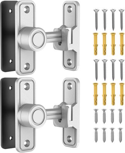 Sliding Barn Door Lock Hardware, 90 Degree Locks for Barn Doors, Flip Gate Latch