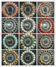 Wholesale 8mm Multi Kinds Round Gemstone Beads Stretch Bracelet 7.5''