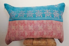 Fabulous Hand Work Kantha Pillow Cover, Indian Vintage Kantha Cushion Cover