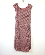 Ann Taylor Loft Size L Women's  Red Dress Sleeveless Midi Gathered Waist