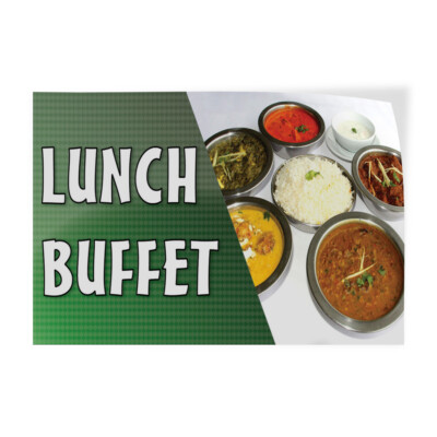 Decal Stickers Lunch Buffet Restaurant Cafe Bar Vinyl Store Sign Label