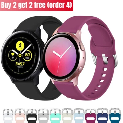 Silicone Sport Band Strap 20mm For Samsung Galaxy Watch 42mm Active 2 40mm 44mm