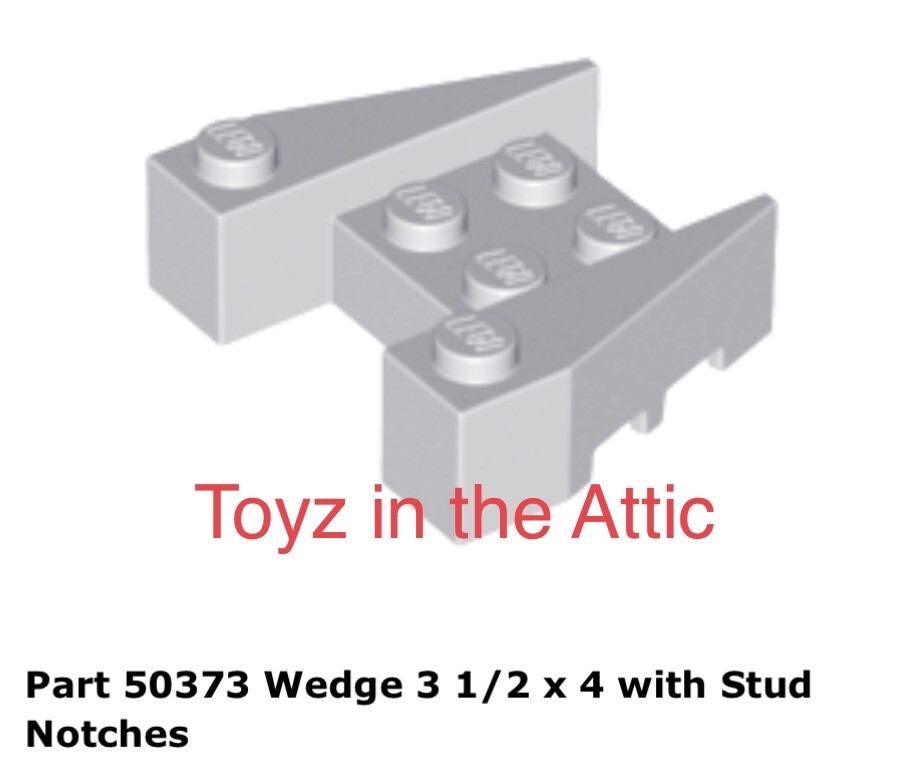 Lego 1x 50373 Light Bluish Gray Wedge 3 x 4 with Stud Notches | eBay