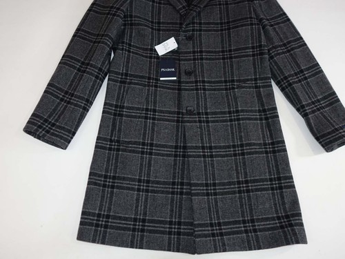 Jos. A. Bank Men's Tailored Fit Plaid Top Coat 40 Short NWT Charcoal Gray Wool S - Picture 3 of 10
