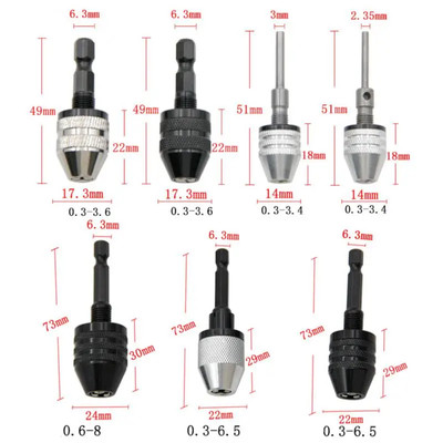 RYRA Keyless Drill Chuck Screwdriver Impact Driver Adaptor 1/4 '' Hex Shank Dril