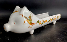PLAT PORTE SAUCISSON EN FAIENCE DECOR MOUSTIERS COCHON