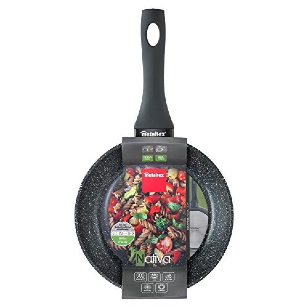 (TG. 35x20x5 cm) Metaltex NATIVA - Poêle en Aluminium Forgé 20 cm avec Granite