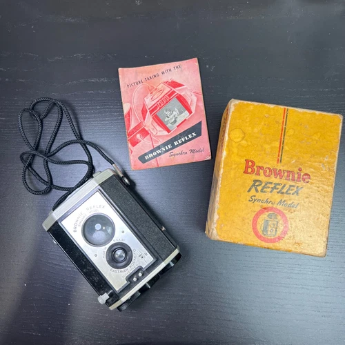 Vintage Brownie Reflex Synchro Model Box Film Camera Original Items!