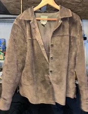 AMI Men's Brown Genuine Leather Light Bomber Jacket XLarge  Used