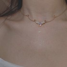 Fashion Gold Mermaid's Tear Faux Pearl Clavicle Choker Wave Pendant Necklace